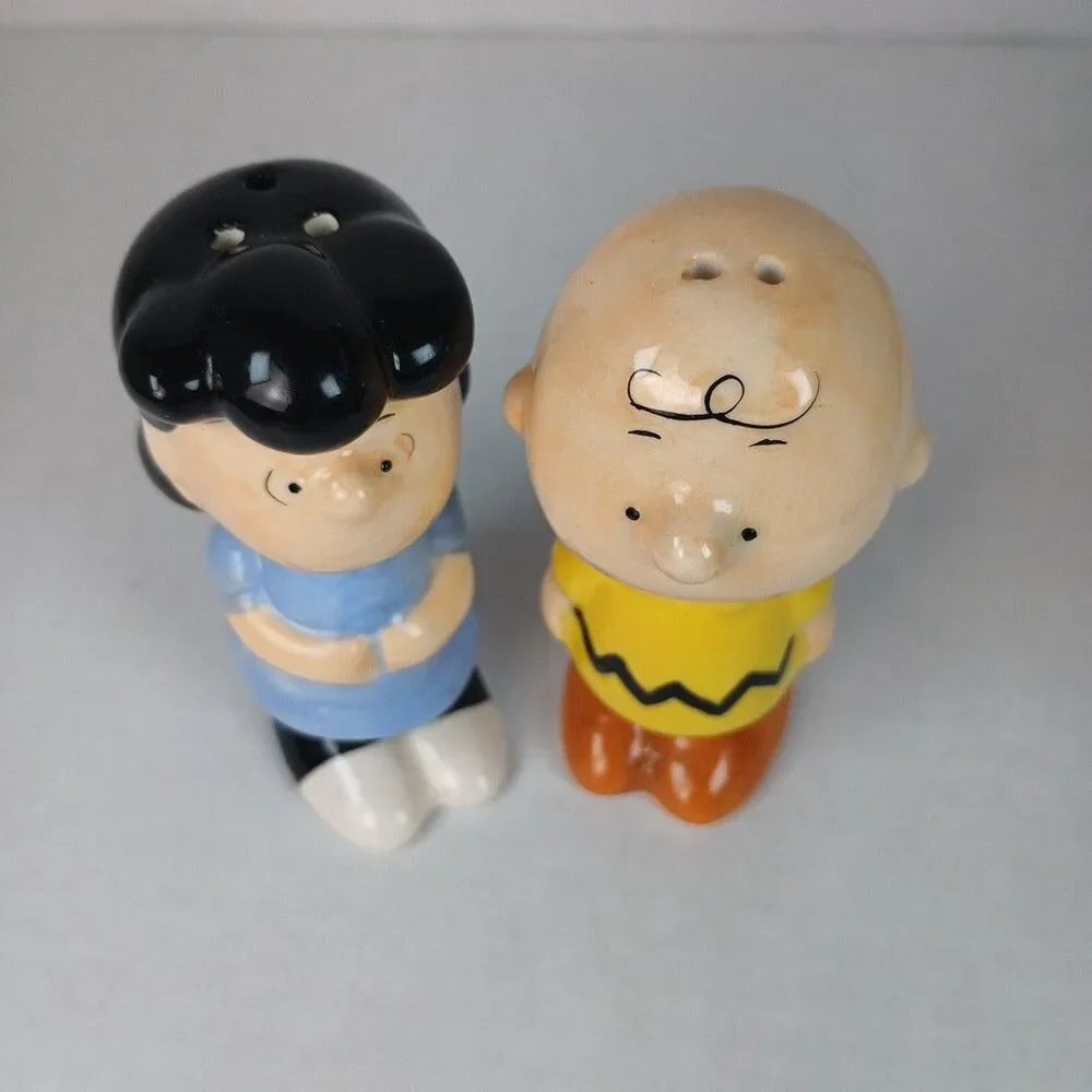 Peanuts Charlie Brown Lucy Ceramic Salt Pepper Shaker Set Feature Syndicate 4
